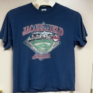 Vintage Cleveland Indians‎ Jacobs Field Men's Large T-Shirt Y2K Lee Sport Tag